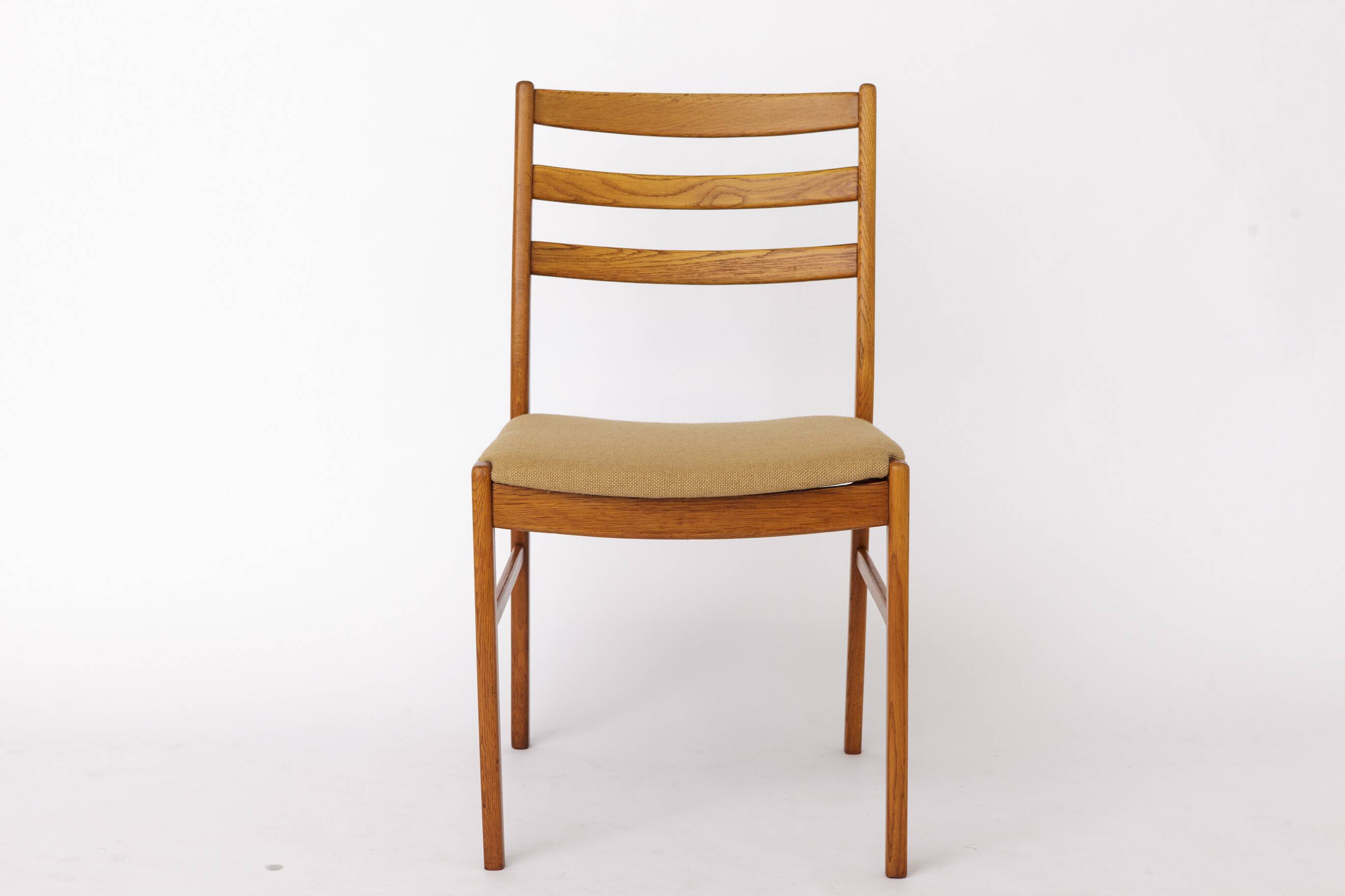 4 Vintage Swedish Oak Chairs | Alb Johansson & Söner | 1960s | One Repaired