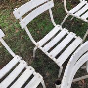 Set of 13 garden chairs made of iron slats and tubes