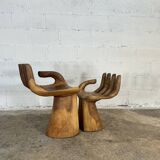 Hand carved chairs in the Pedro Fiedeberg style