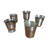 Set de 5 timbales en metal argenté toutes poinçonnées