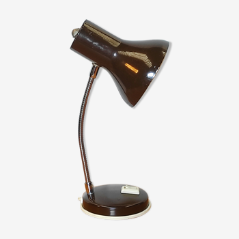 Small vintage lamp flexible brown Italian style Aluminor