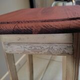 Console holder pot flower wood patinated seat mahogany