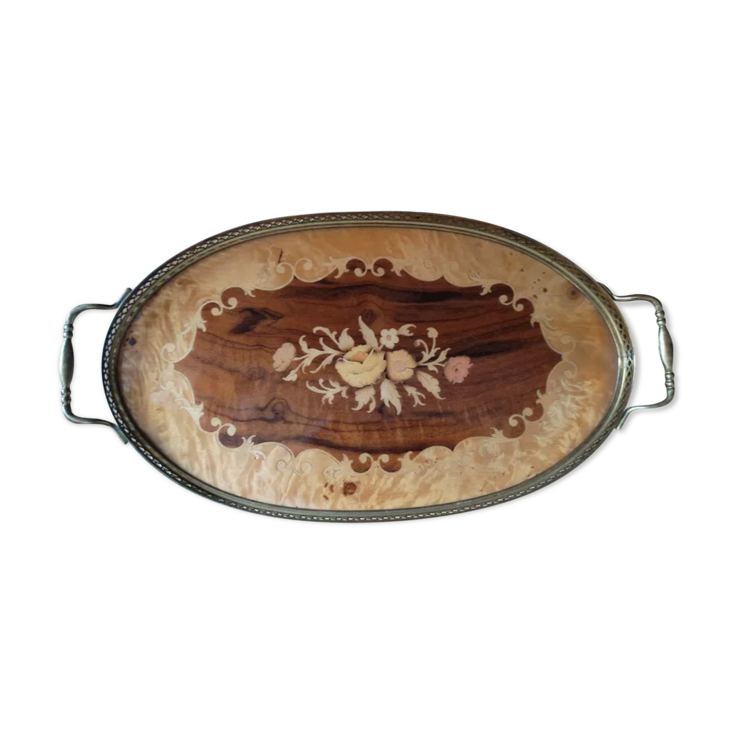 Varnished wood inlaid frame gilded brass frame dp 112262