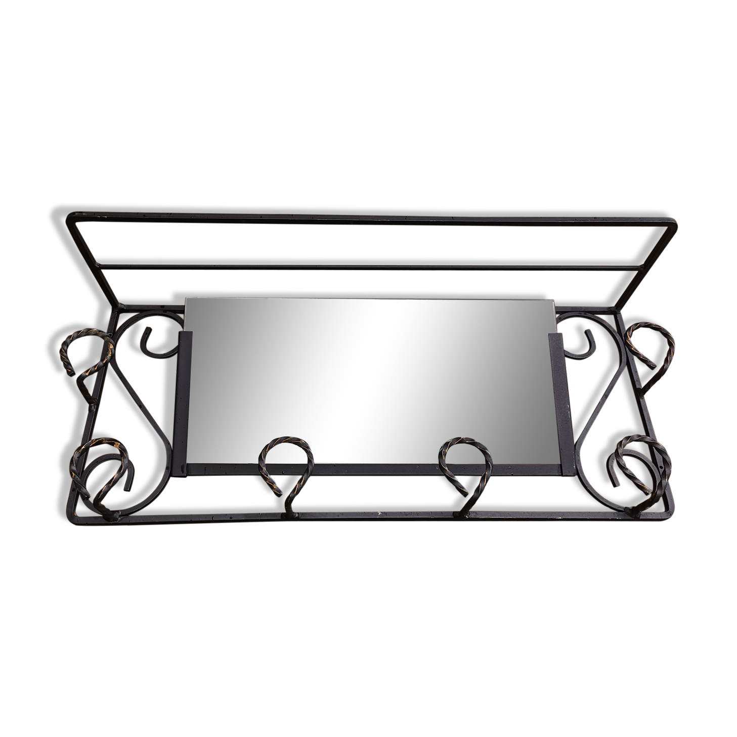 Vintage wrought iron coat rack