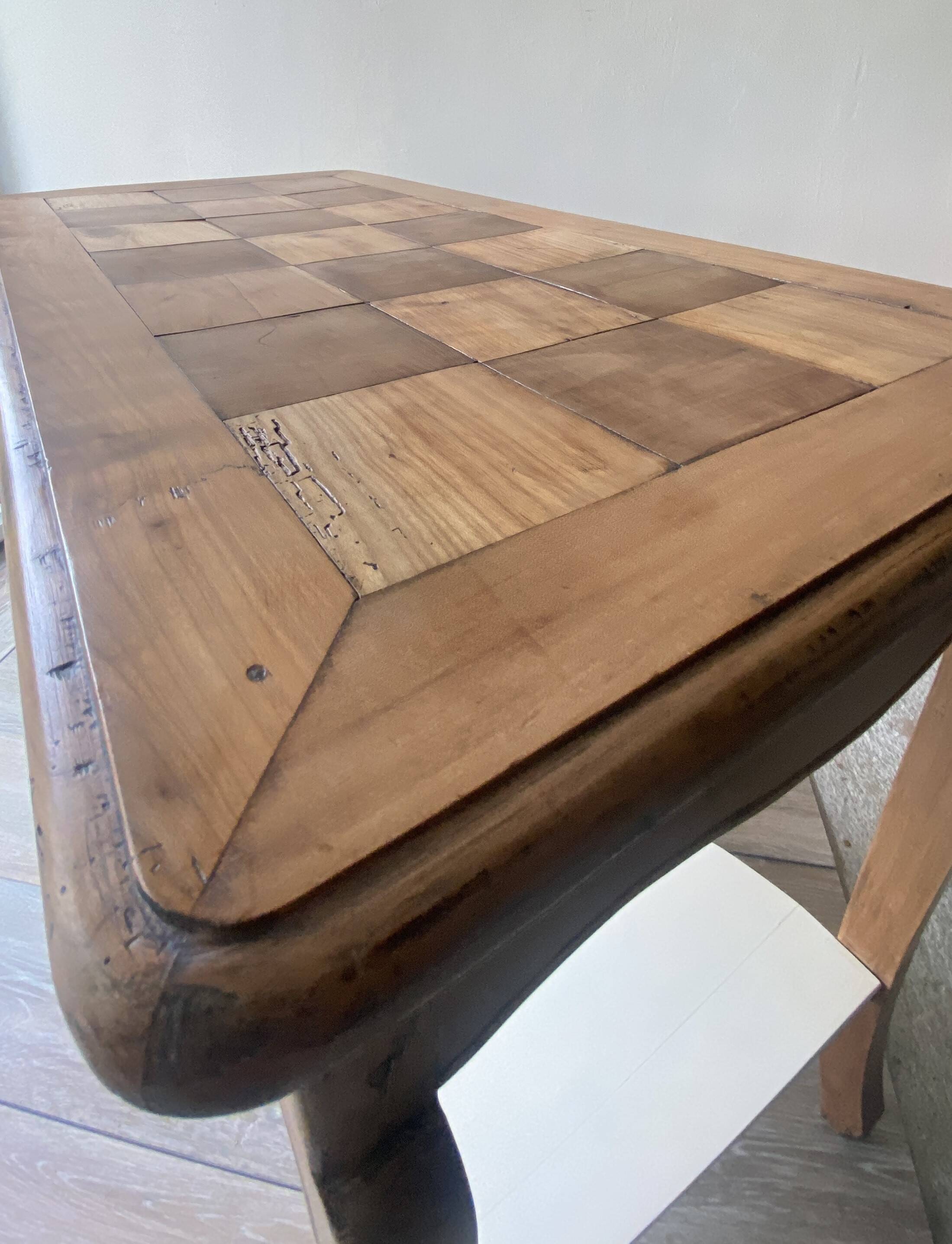 Antique console in solid cherry wood in Louis XV style.