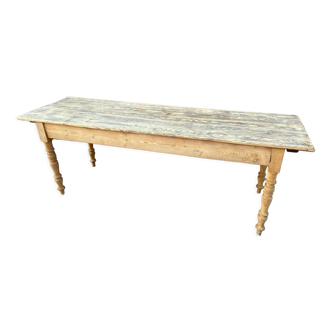 Table de ferme rustique 1900 bois naturel