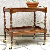 Vintage wood and brass dessert and tray