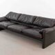 Cassina Maralunga 3seat-Sofa in darkbrown leather by Vico Magistretti