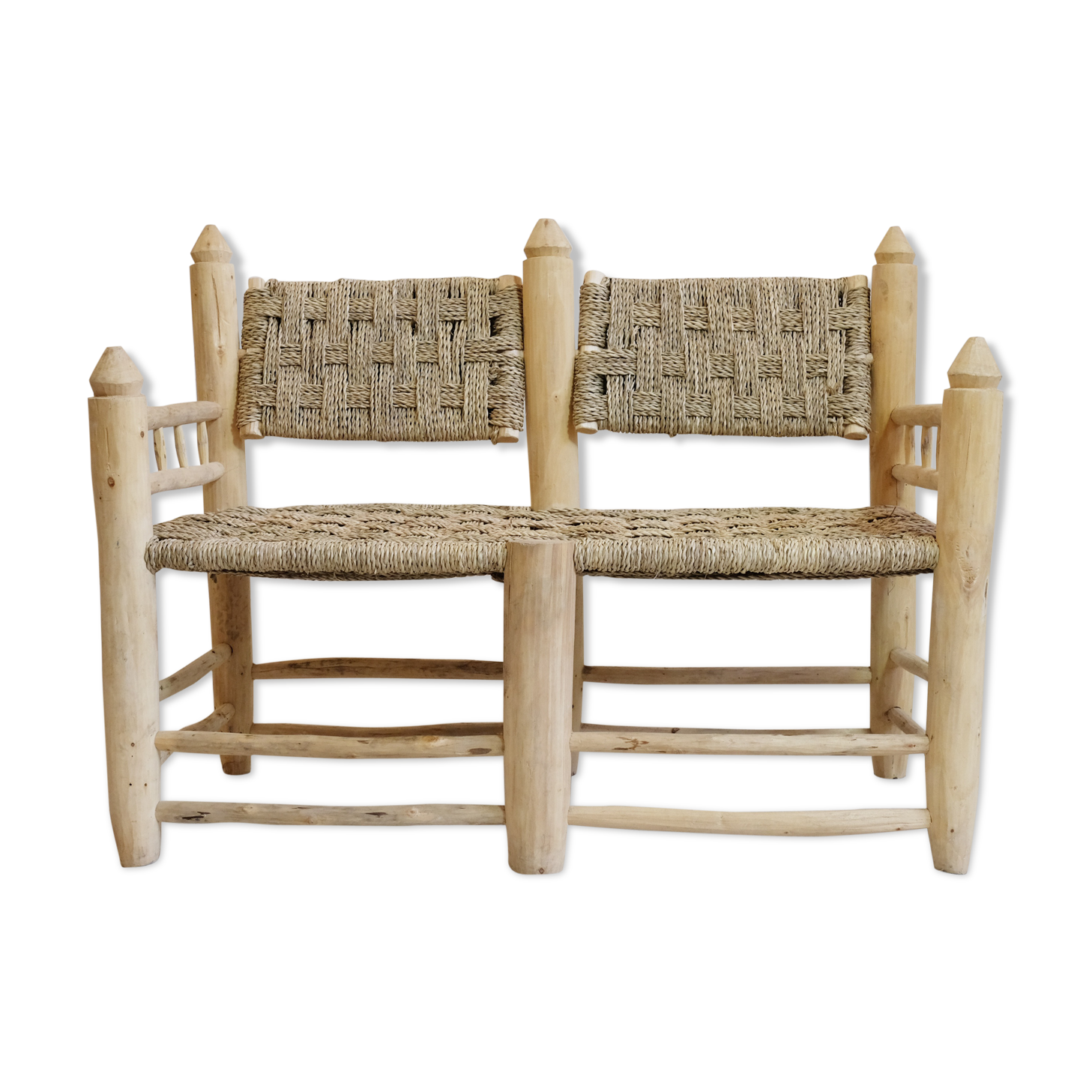 Banquette marocain en bois et corde