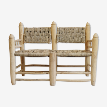 Banquette marocain en bois et corde