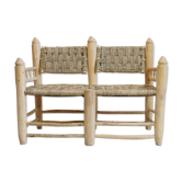 Banquette marocain en bois et corde
