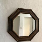 Octagonal mirror wooden frame
