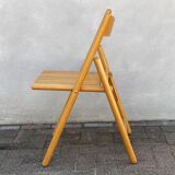 Chaise pliante en bois Mid Century avec siège à lattes