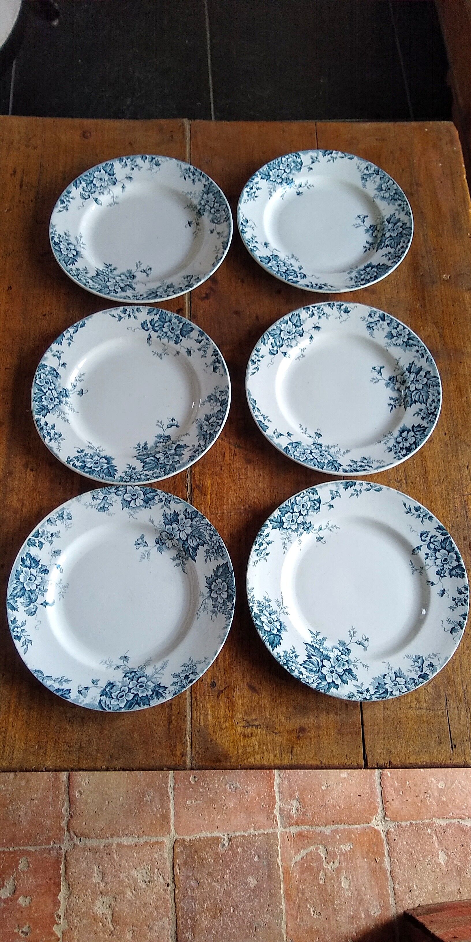 6 flat plates St Amand model Marie-Louise