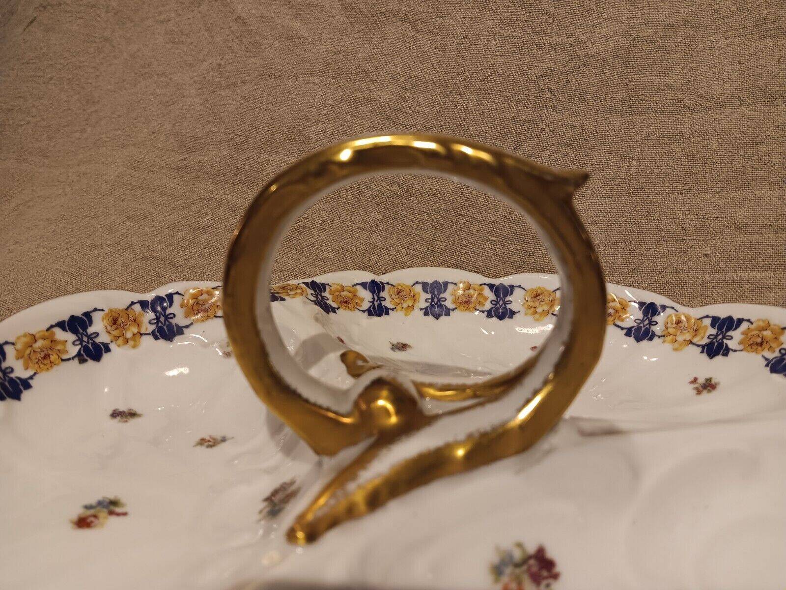 Beggar servant in Limoges JC porcelain floral decoration with roses