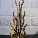Brutalist Bronze Sculpture Candle Holder or Vase by Heinz Goll
