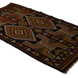 Area kilim rug ,vintage wool turkish handknotted kilim, 235 cmx 122 cm rug