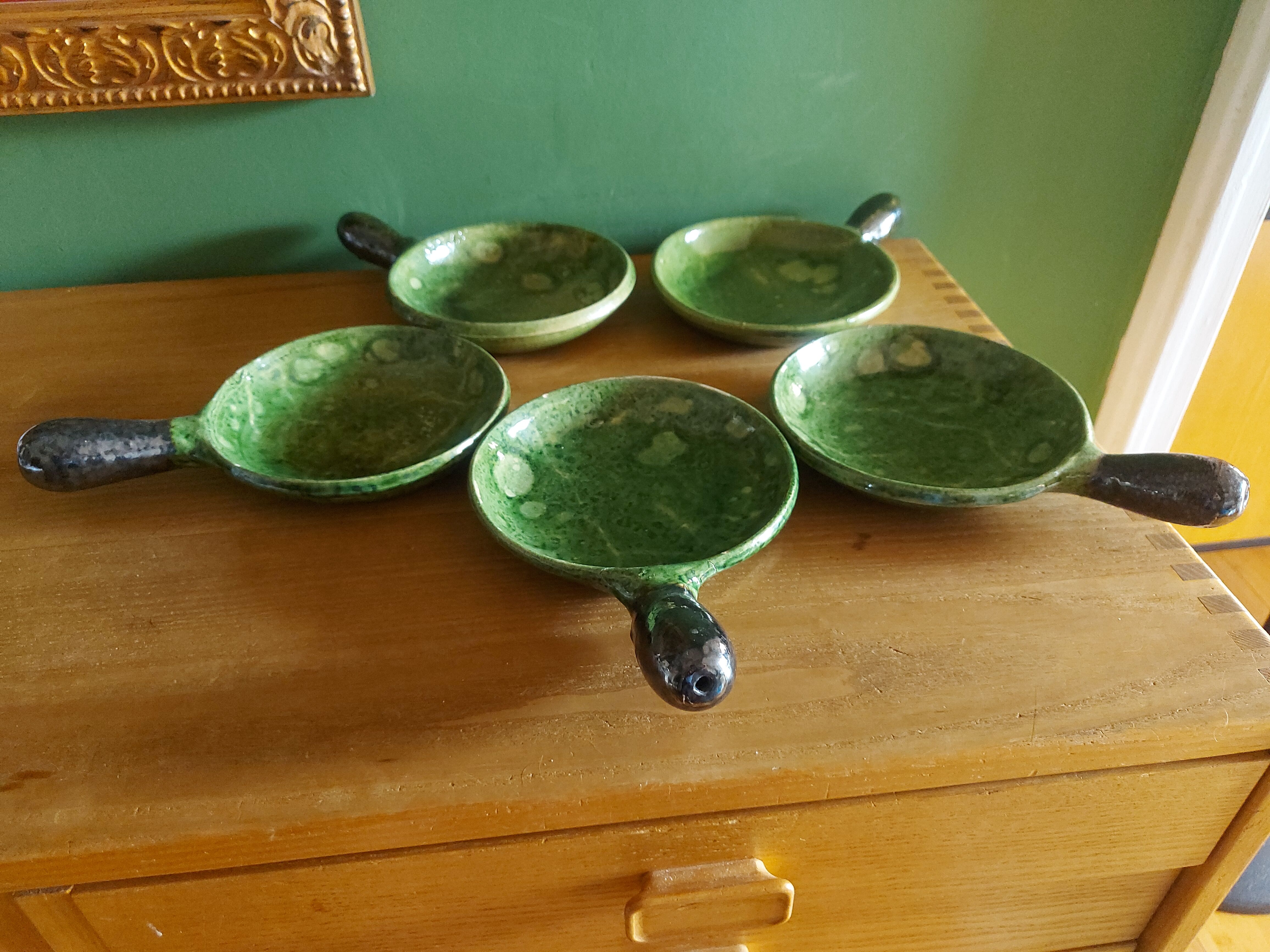 5 cups, Vallauris ceramic pans