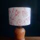 Abat-jour rond toile de jouy rouge et blanche