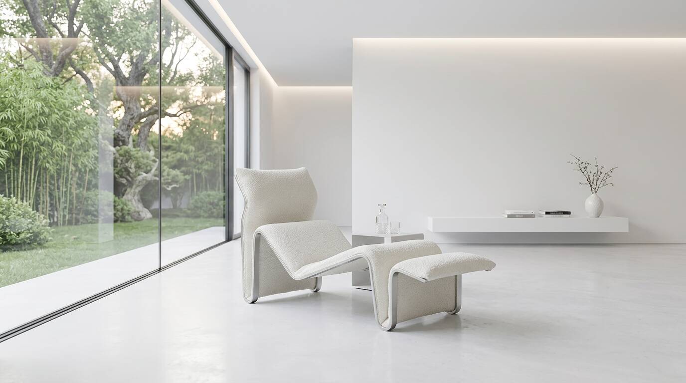 "Lysmasken" chaise longue in aluminium and canvas, designed by Eric Sigfrid Persson, 1970s.