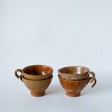 Lot de 4 tasses à café / thé en grès émaillé 1970