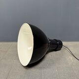 Large black enamel Bauhaus factory lamp