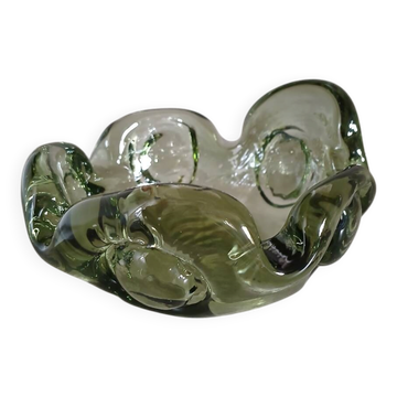 Cendrier vintage en verre soufflé
