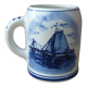 Mug ou chope à bière faïence de Delf Décor Moulins 10,5 cm
