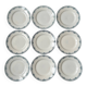 Série de 9 assiettes plates anciennes