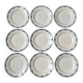 Série de 9 assiettes plates anciennes