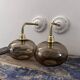 Pair of smoked glass wall lights