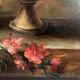Tom Crowell, United Kingdom XXth, oil on panel "bouquet of flowers on entablature"