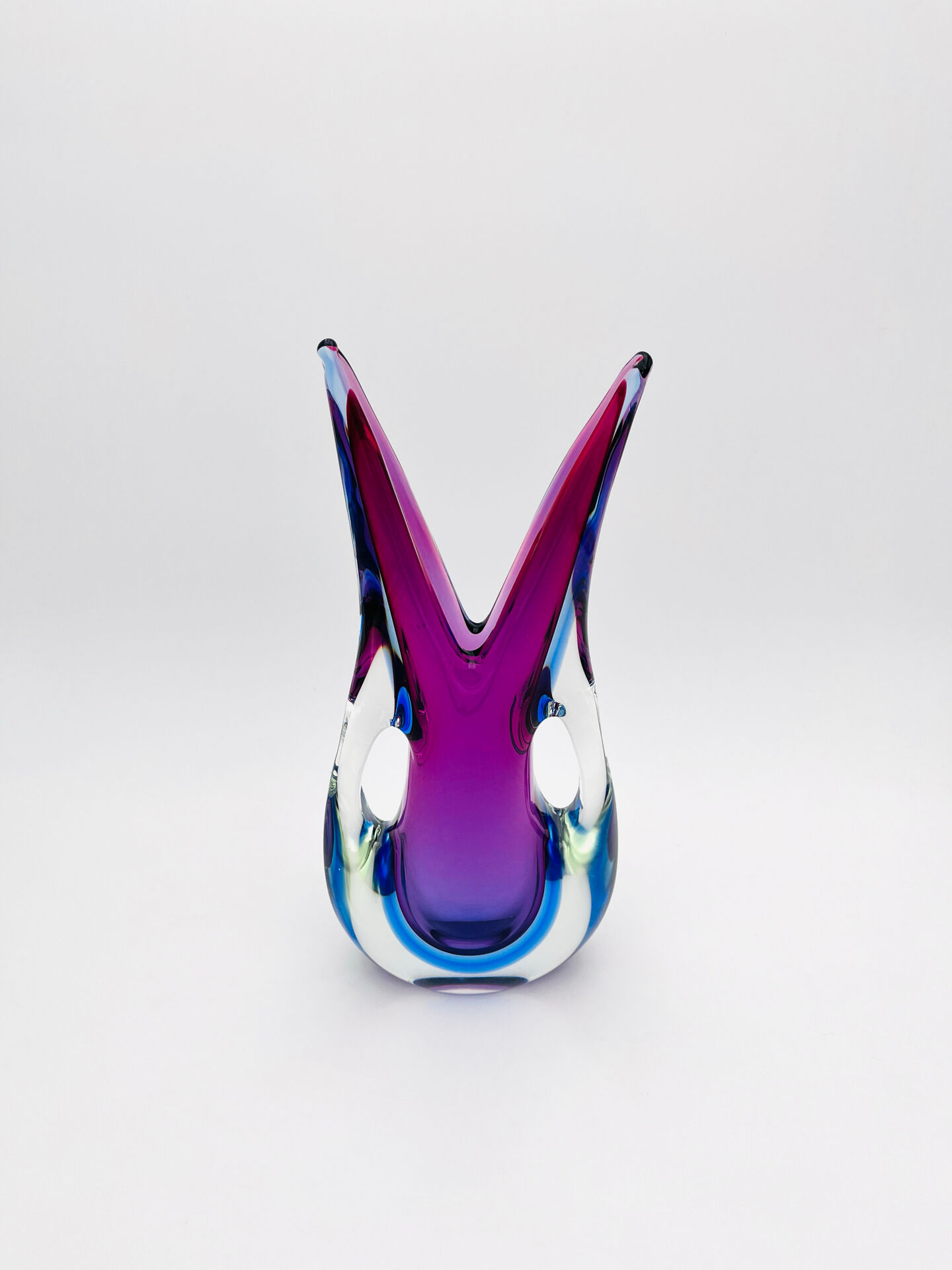 Large Sculptural Murano Vase - Flavio Poli - Sommerso - 1960