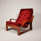Scandinavian set of armchair and stool , 1960
