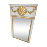 Patinated trumeau mirror beige and gold