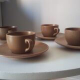 Set of 4 cups and under cups in sandstone