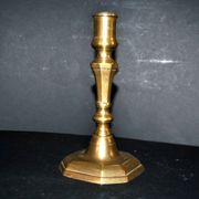 Antique octagonal candlestick in Regency bronze from the 19th century.
