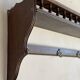 Antique wooden wall shelf with a turned gallery and 5 hooks L120 H40 D18