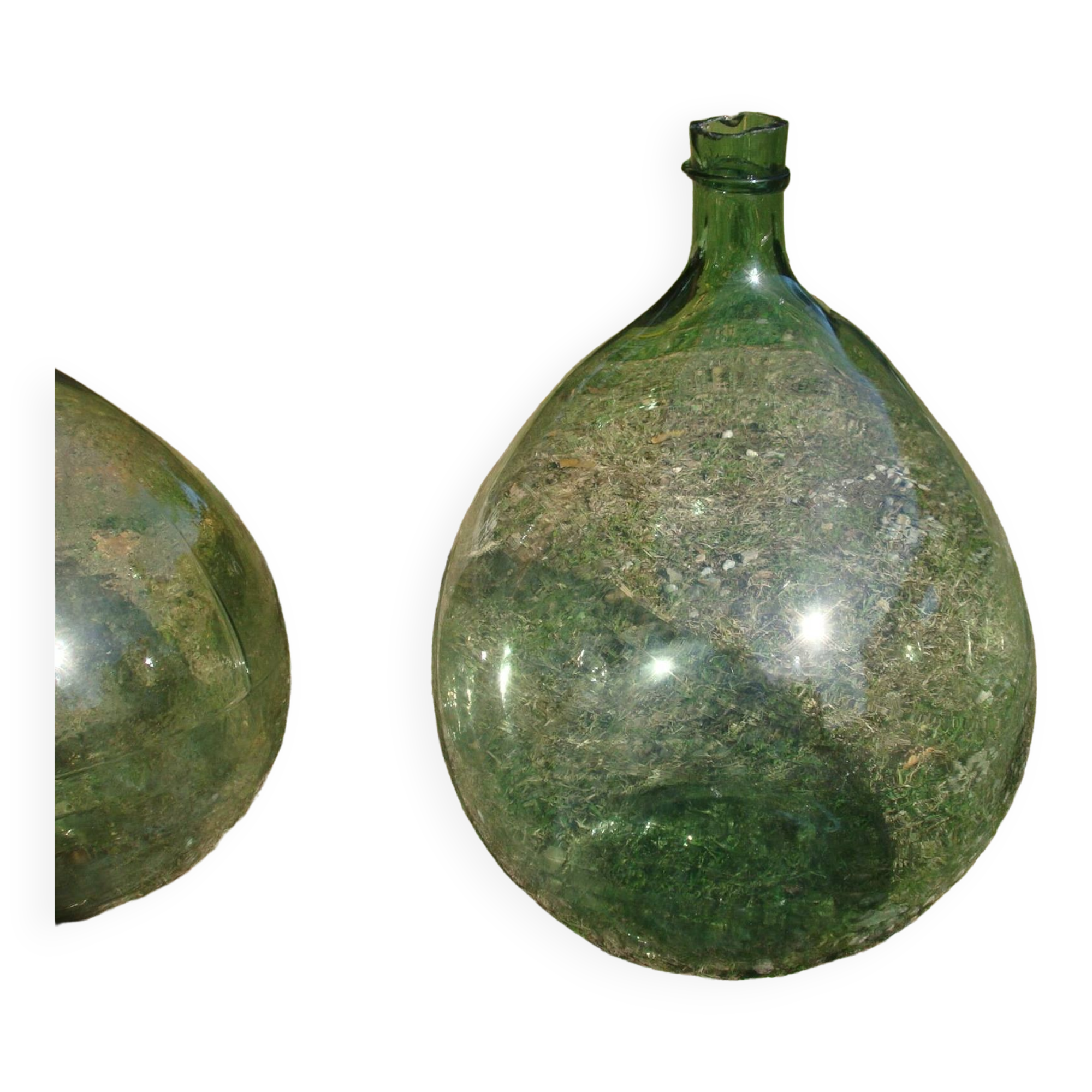 Great demijohn in blown glass