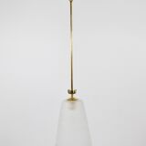 Brass Crown Pendant Light in Gio Ponti Style, Mid-Century, Italy, 1950s
