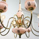 Mid-century brass and glass chandelier