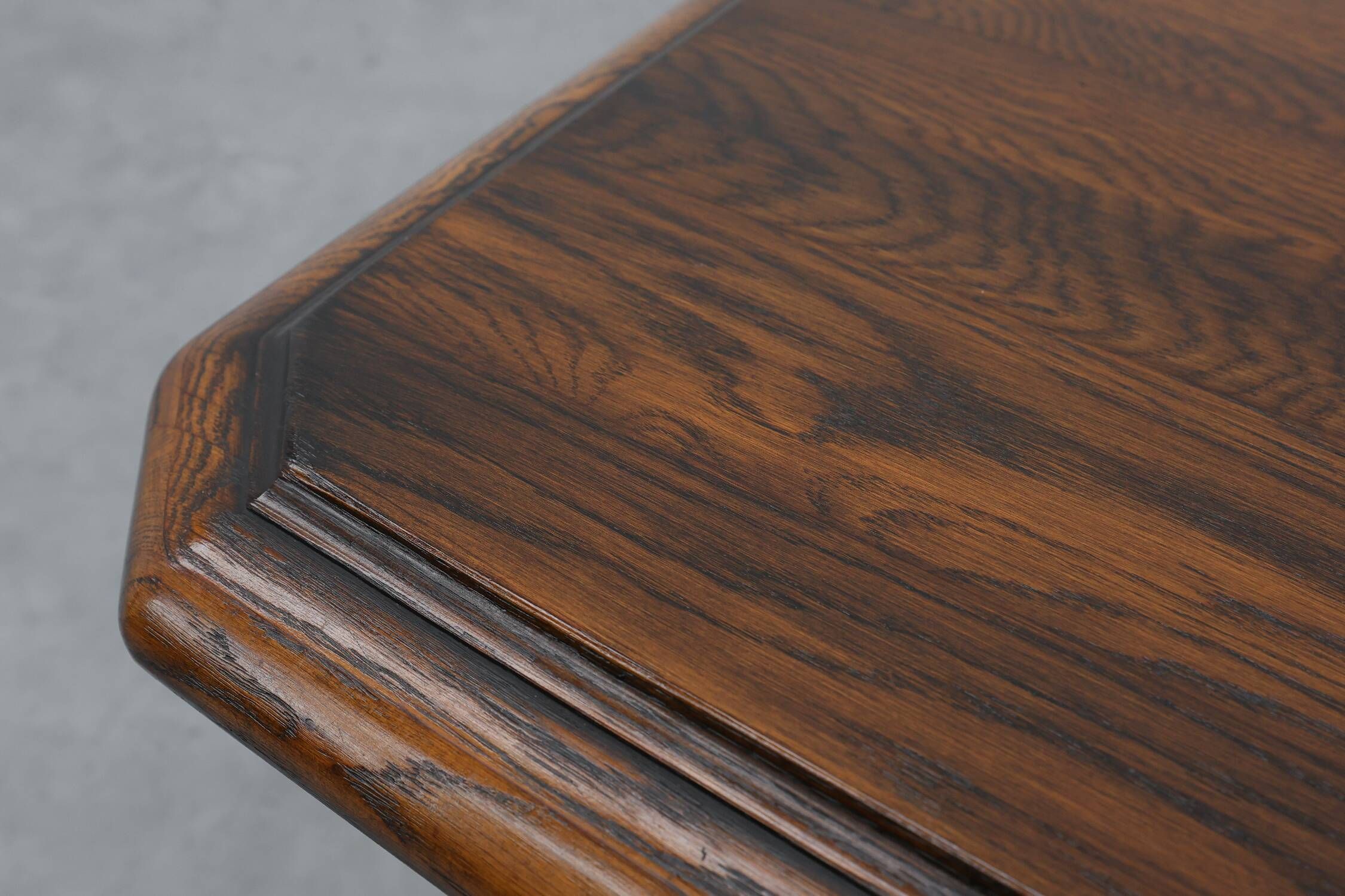 French Refectory Style Oak Dining Table with Turned Double Pedestal Base, 2