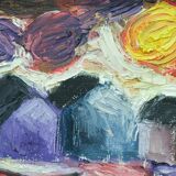 Grethe Hultgren, Swedish Expressionist Composition, Oil on Canvas, 1979, Framed