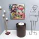 Brass, varnished metal and plexiglas floor lamp "alberelli" by c. la gaipa, 2020