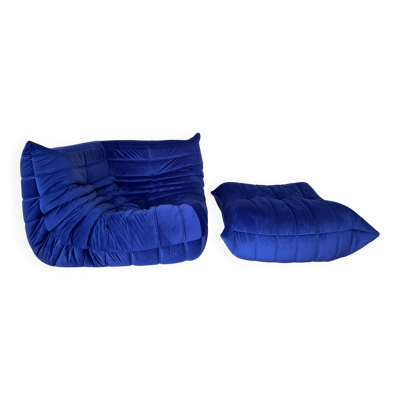 Canapé d'angle Togo avec pouf par Michel Ducaroy pour Ligne Roset