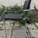 Vintage armchair in black leather