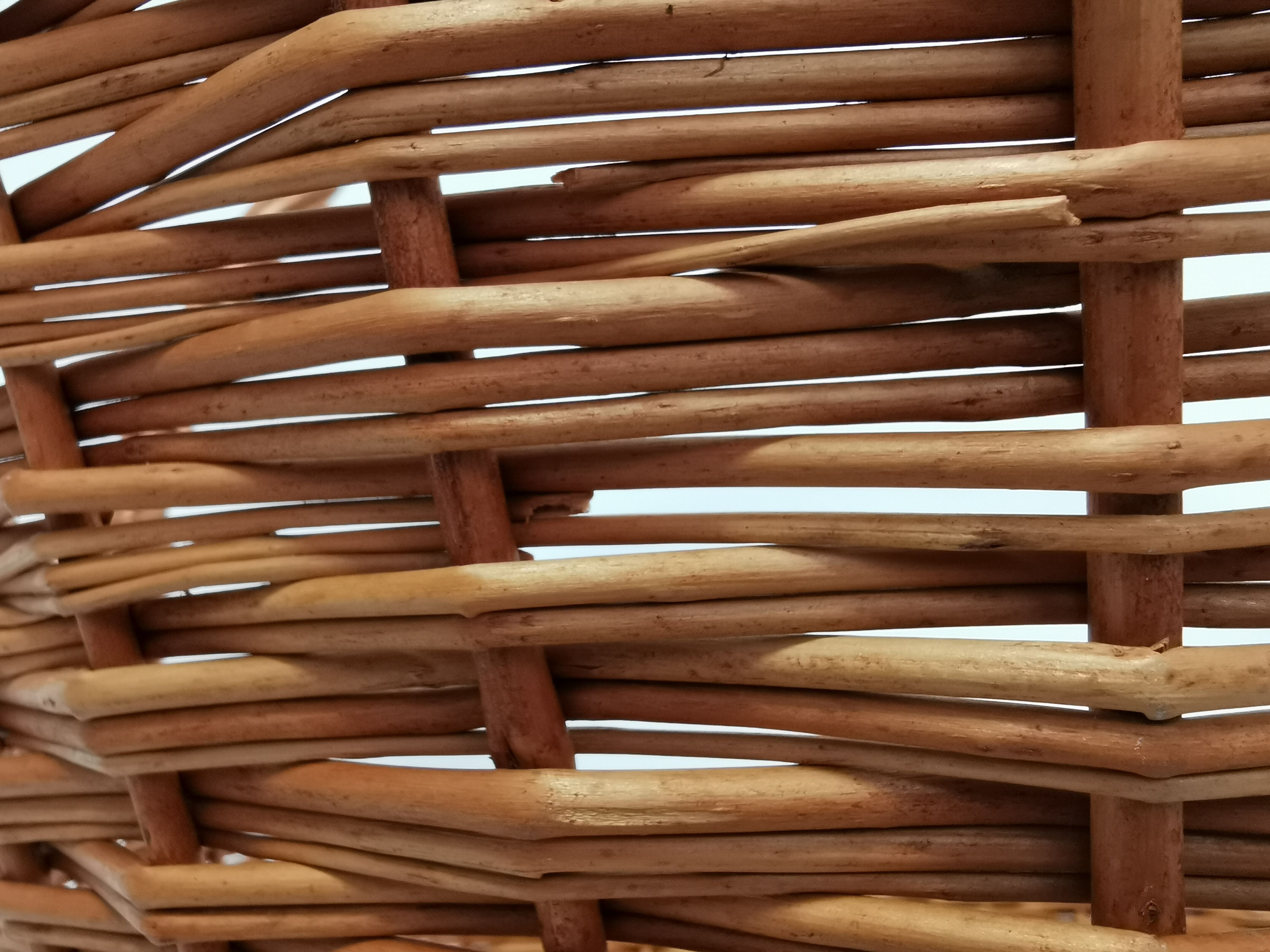 Vintage rattan basket with handle 1960's