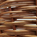 Vintage rattan basket with handle 1960's