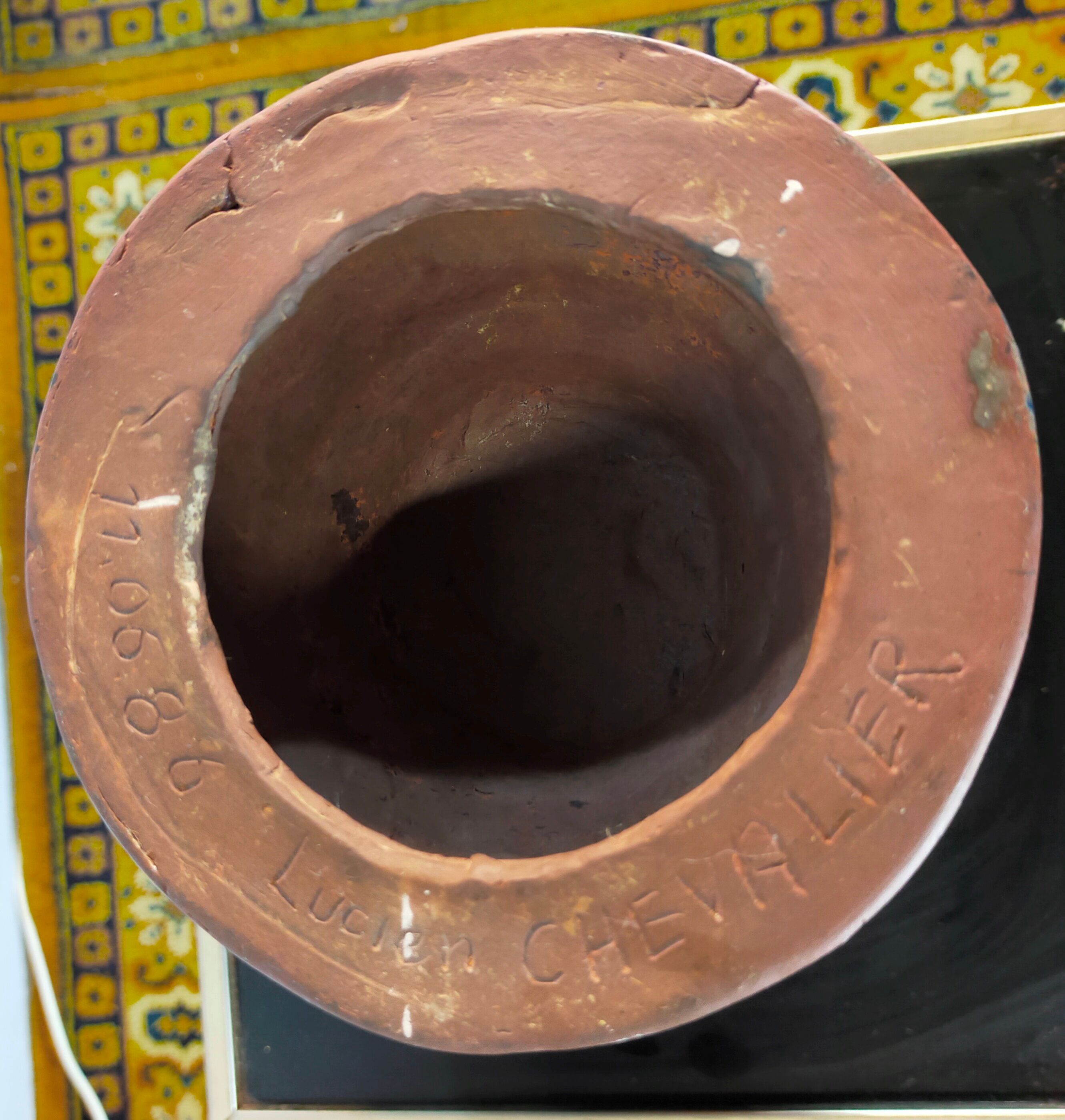 Stoneware vase signed Lucien Chevalier