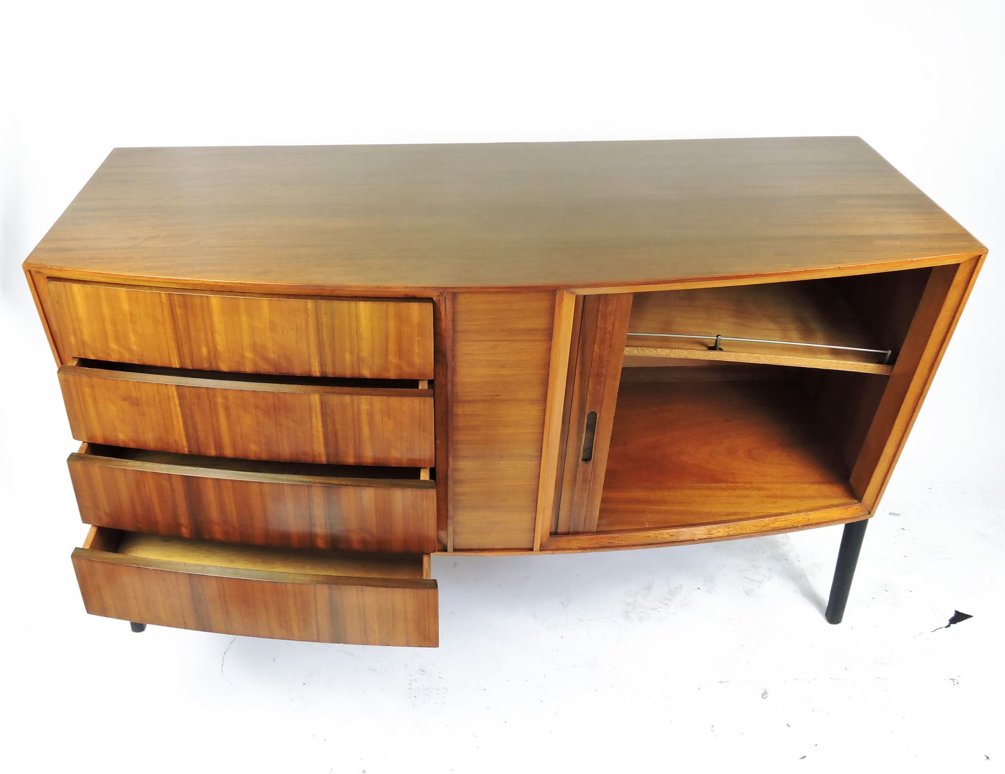 Mid-Century tambour and 4 drawer Afromosia sideboard, 1960s